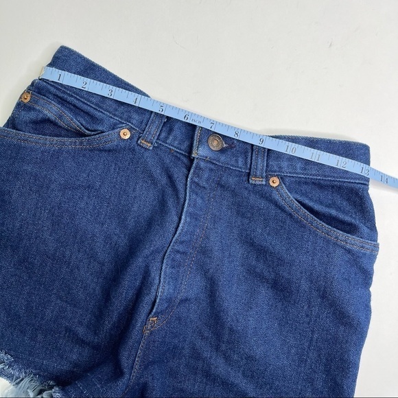 VINTAGE Levi’s High Waist Floral Pocket Orange Tab Raw Hem Booty Short Shorts - Picture 9 of 12